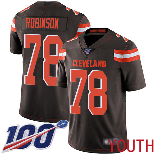 Cleveland Browns Greg Robinson Youth Brown Limited Jersey 78 NFL Football Home 100th Season Vapor Untouchable
